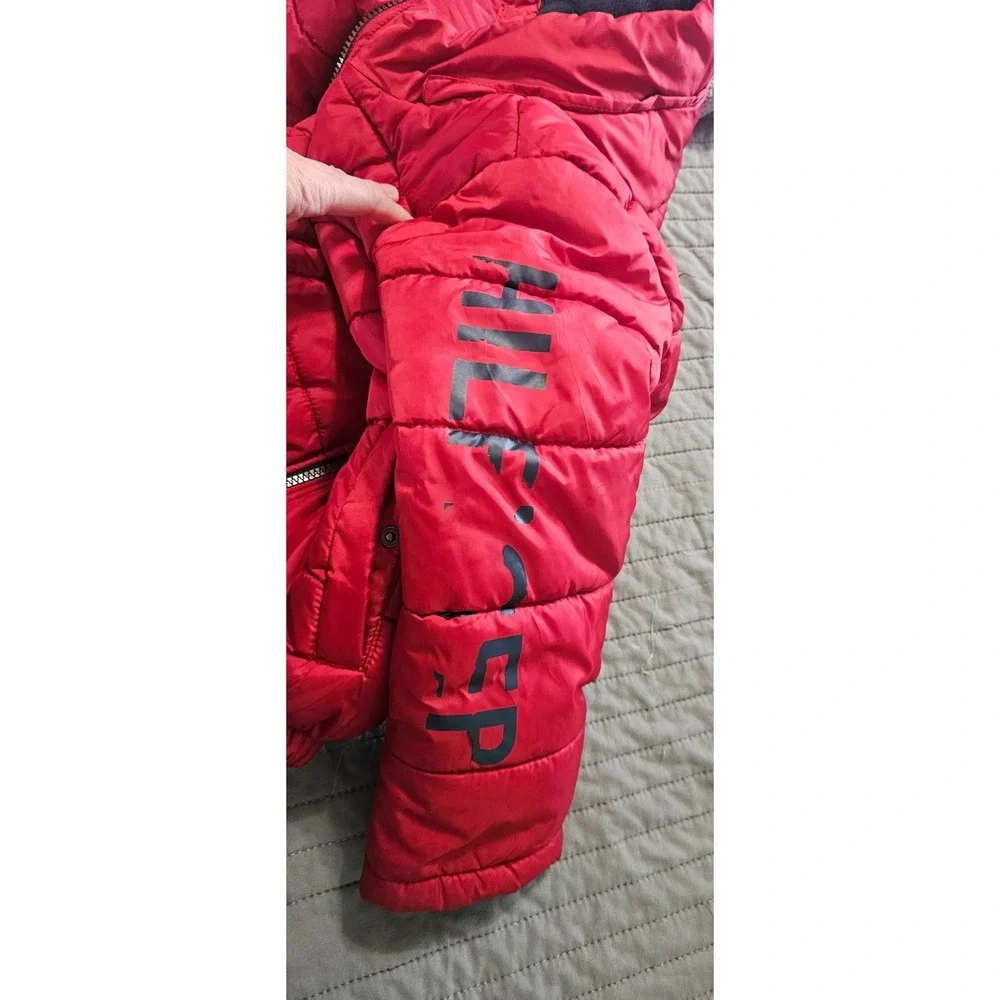 Tommy Hilfiger Kids Red Puffer Jacket Quilted Full Zip Coat Size 7